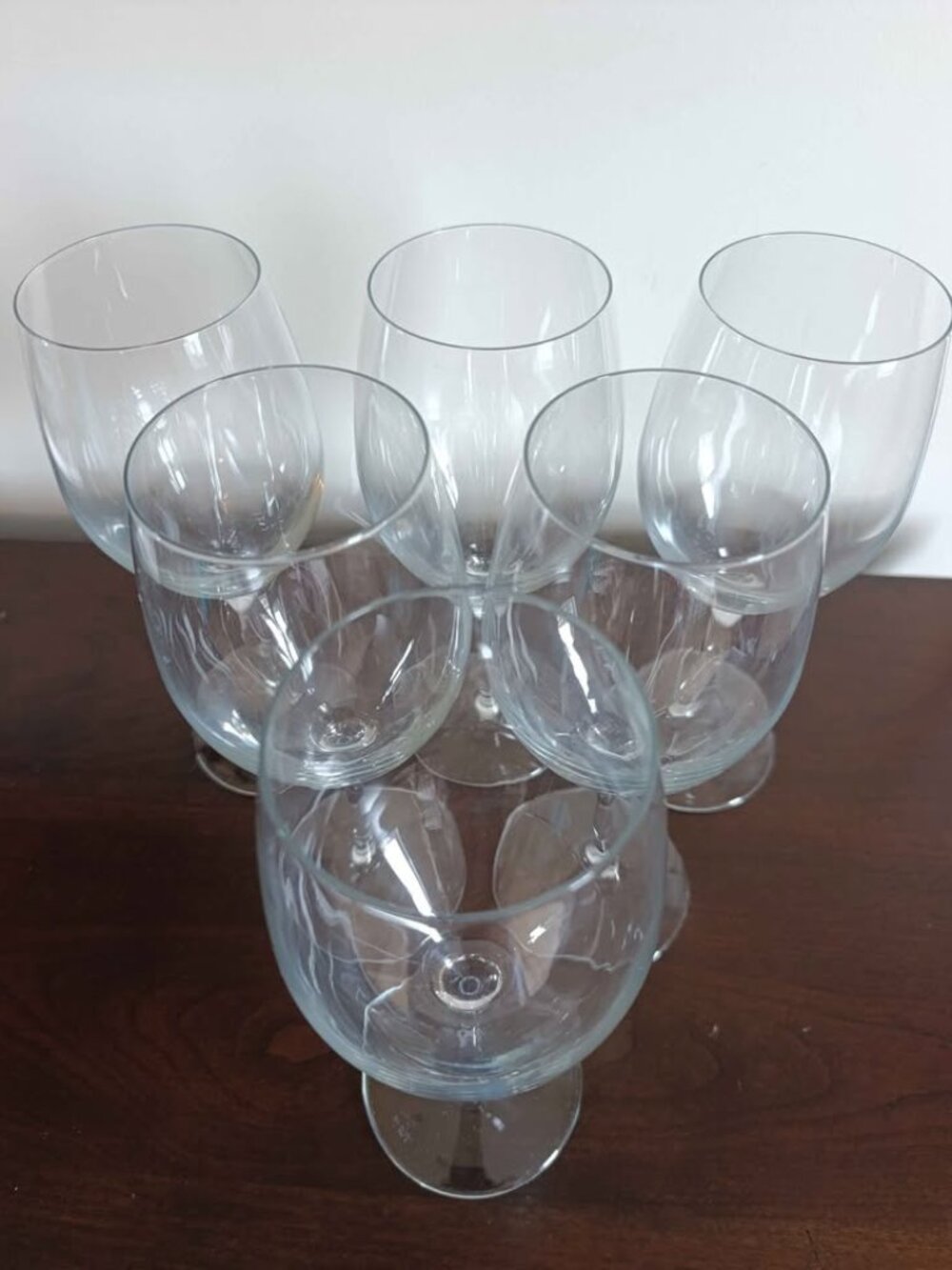 Set of 6 Bormioli Rocco Clear Crystal Wine Glasses